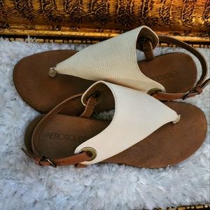 Aerosols Sandals Size 8.5 Creme & Suede (P1)